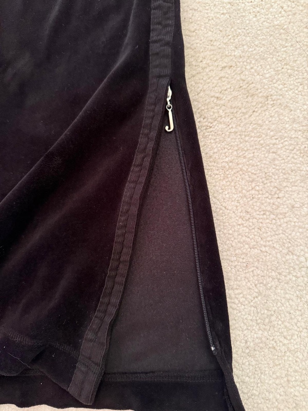 Juicy Couture Vintage Y2K Black Velour Tracksuit M Low Rise Bootcut Pants Set - Picture 7 of 14